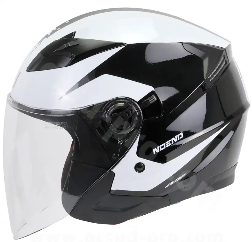 CASQUE JET NOEND CITY-X NOIR BLANC DOUBLE ECRAN