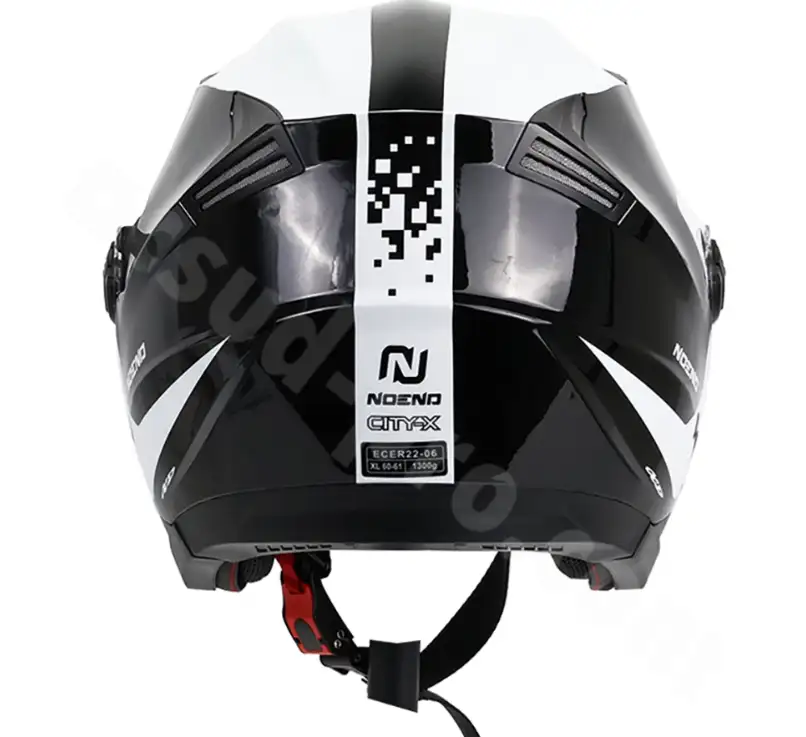 CASQUE JET NOEND CITY-X NOIR BLANC DOUBLE ECRAN